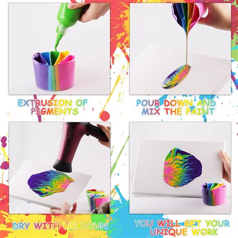 Buy Split Cups for Paint Pouring with 2-5 Channels, 4 Pcs Split Cup for ...