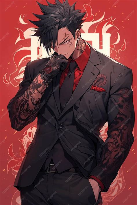 Premium AI Image | A anime character red background