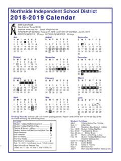 Northside Independent School District 2018-2019 Calendar / northside ...