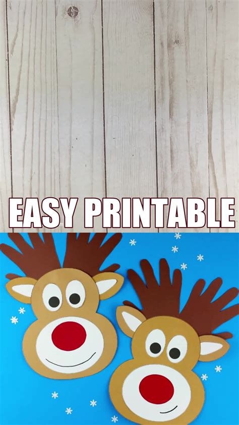 Paper Reindeer Craft For Kids [Printable Template] | Christmas reindeer ...