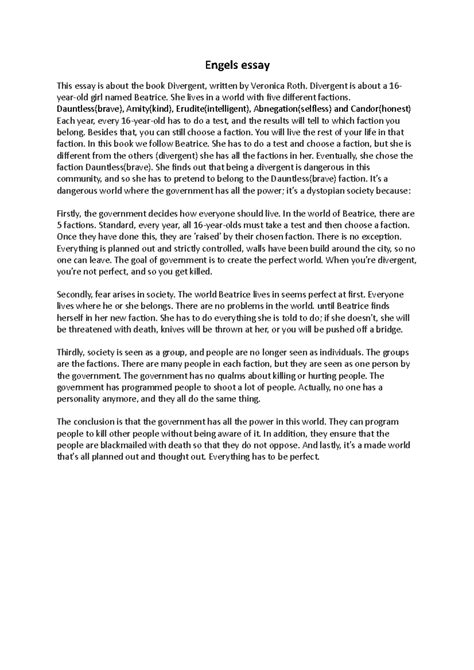 Havo 4 engels essay - Engels essay This essay is about the book ...
