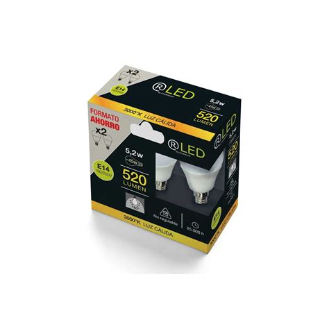 Pack of 2 - E14 B45 5.2W 520Lm 3000K - CristalRecord LED Lighting