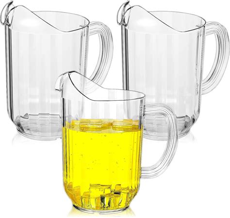 Amazon.com: Tessco 3 Pcs Plastic Pitchers 60 Ounce Clear Restaurant Jug ...