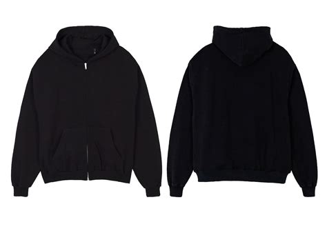 Black Oversized Zipped Hoodie Mockup - Etsy