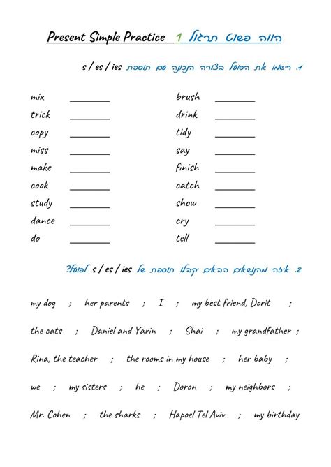 Plural Nouns Adding S, Es, and Ies worksheet