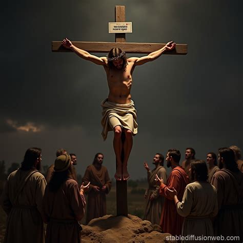 Jesus on the Cross at Golgotha | Stable Diffusion Online