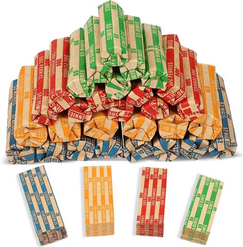 Amazon.com : Sherr Assorted Coin Wrappers for All Coins Flat Striped ...
