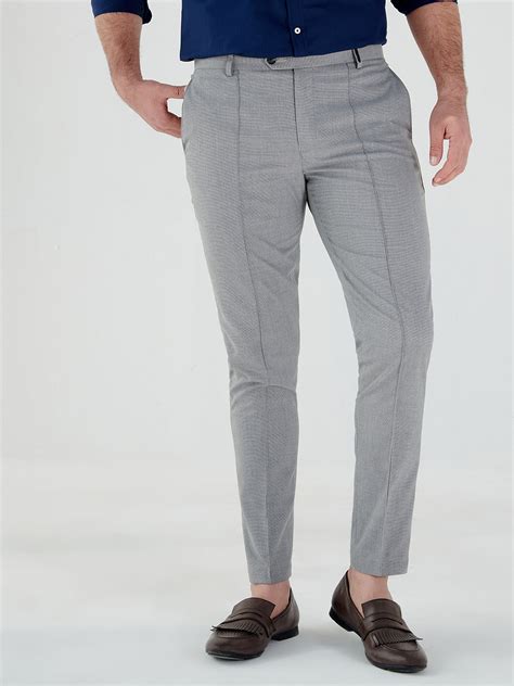 Buy Grey PolyViscose Slim Fit Trousers for Men in India – MR BUTTON