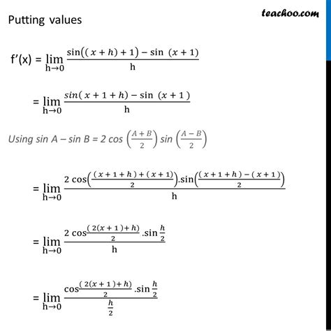 Image result for Differentiate Cos X From First Principles