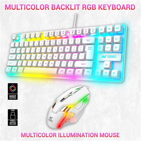 Ant Esports MK710 V2 Membrane TKL Wired Gaming Keyboard Mouse Combo 87 ...