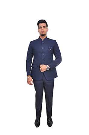 Buy RISANI Men's Regular Fit Two Piece Wedding Bandhgala Jodhpuri ...