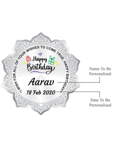 Precious Moments Personalised BIS Hallmarked Happy Birthday Silver ...