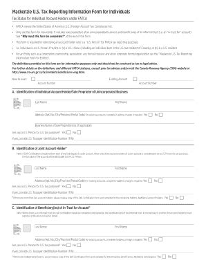 Fillable Online Mackenzie US Tax Reporting Information Form for ...