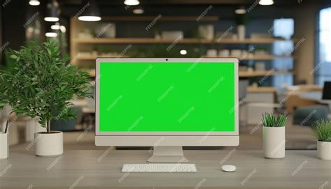 Computer and Desk Front View Green Screen 的图像结果