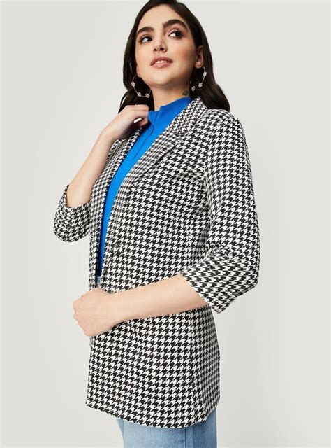 Buy Women Houndstooth Casual Blazer Online at just Rs. 1599.0 ...