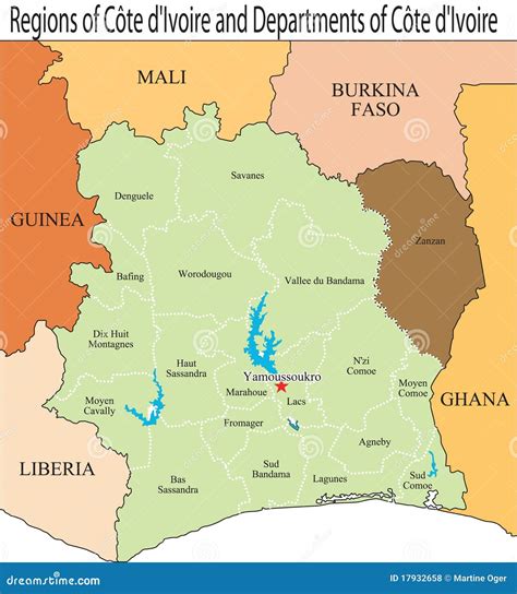 Ivory Coast map. stock vector. Illustration of backdrop - 17932658