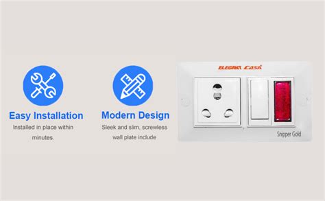 Buy Elegant Casa Extension Board 16 Amp Safety Shutter Socket with ...