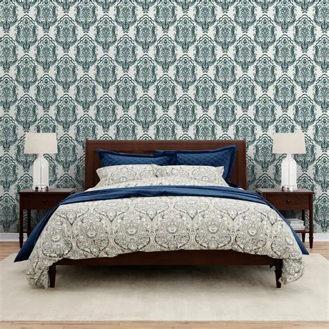 Ambiance Design Wallpaper Roll in Teal Blue Color | Life n Colors