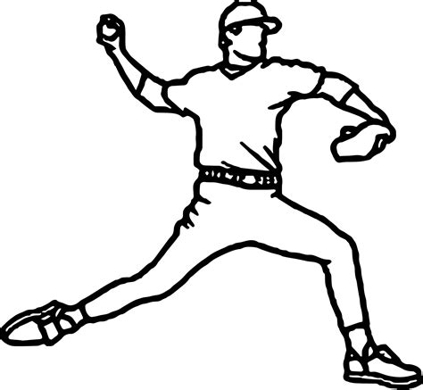 Baseball Pitcher Coloring Pages 的图像结果