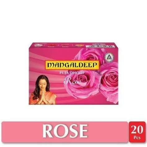 Mangaldeep Pooja Dhoop Rose Fragrance, 20 Sticks,
