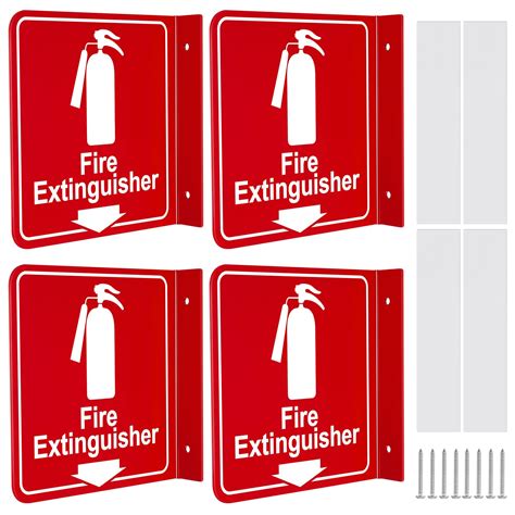 Buy Barydat 4 Pcs Fire Extinguisher Signs with Pre Drilled ing Holes ...