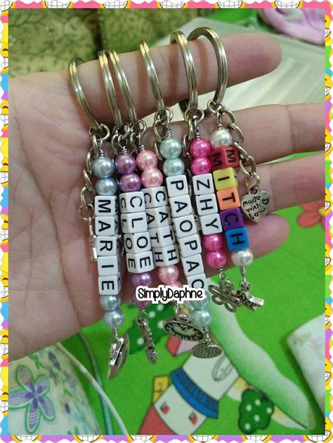 Letter bead keychain | Beaded keychains, Beaded jewelry diy, Letter beads