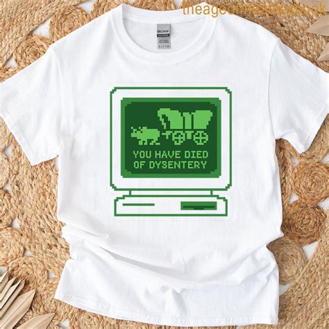 Oregon Trail Retro Pixel Art You Have Died Of Dysentery T-shirt