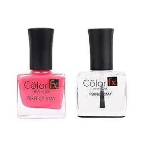Buy Color Fx Glossy, Nail Enamel with Top CoatPink, Gel Like Finish ...