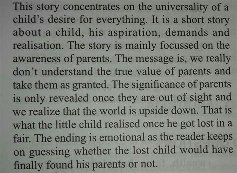 What is the message of the story'the lost child' - Brainly.in