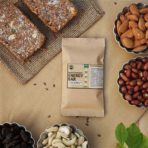 Plant-Powered Coconut Energy / Granola Bar (50 g), Sweetened Using Dat ...