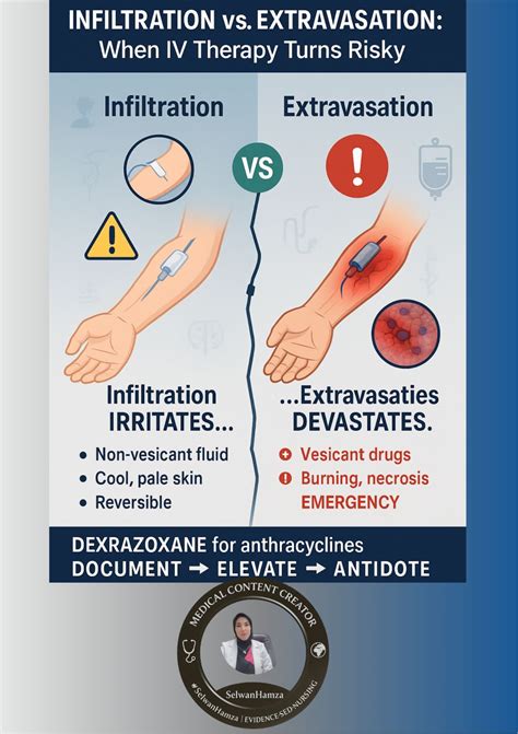 IV Therapy Risks: Infiltration vs Extravasation | Selwan Hamza posted ...