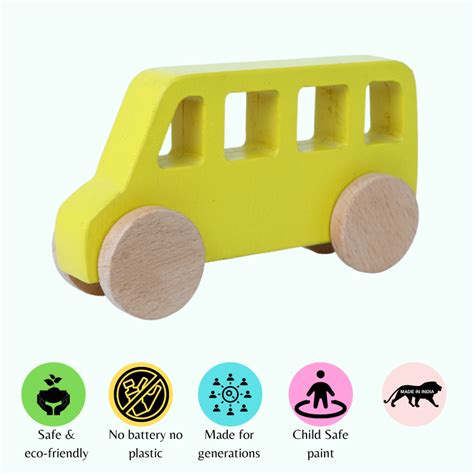 Wooden bus with garage for kids - Fine motor skill toys- Hawbeez