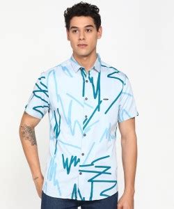 The Indian Garage Co. Men Printed Casual Blue Shirt - Buy The Indian ...