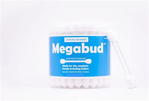 Megabud - Premium Cotton Earbuds (Round) 60 Sticks / 120 Swabs of ...