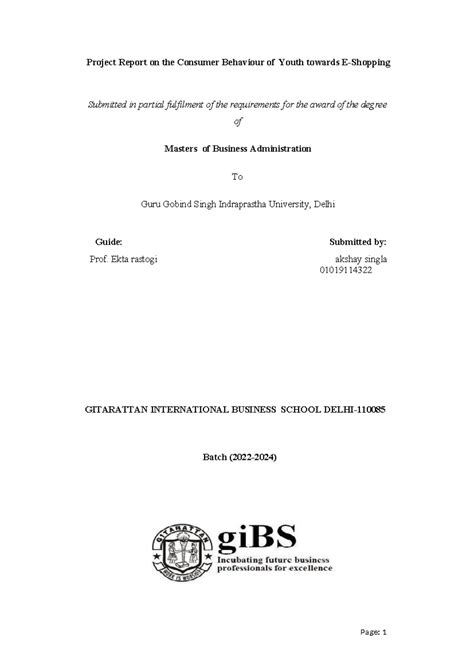 Project Report on the Consumer Behaviour of Youth towards E - Project ...