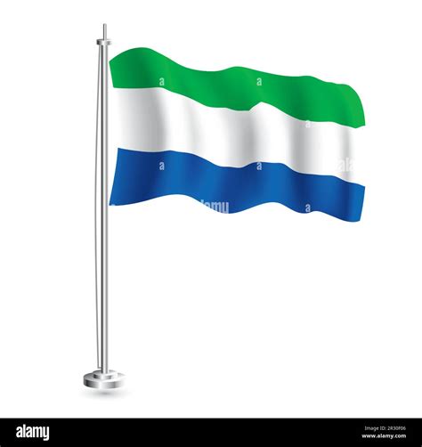 Sierra Leone Flag. Isolated Realistic Wave Flag of Sierra Leone Country ...