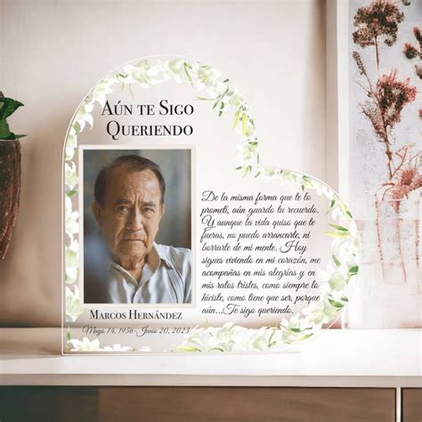 Personalized Spanish Memorial Plaque: in Loving Memory Photo Gift - Etsy