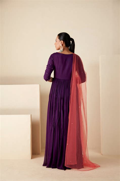 Purple Angrakha Anarkali Suit – Suruchi Parakh