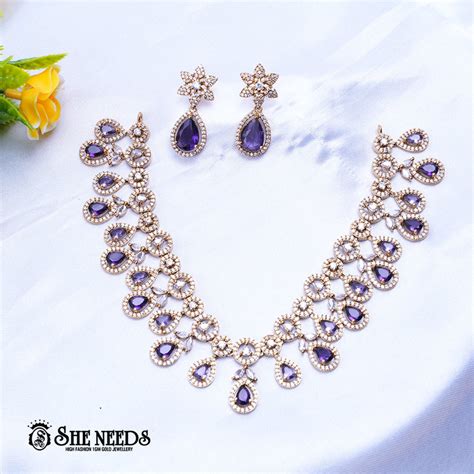 Floral Necklace Set – She Needs 1 Gram Gold & Silver Jewellery