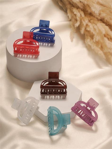 BLINGTALES Glossy Small Claw Clips for Hair for Girls | Set of 6 Hair ...