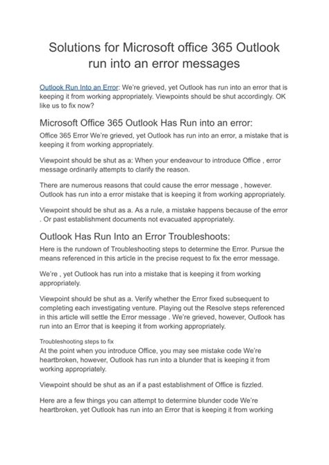 Image result for Outlook Error Solutions