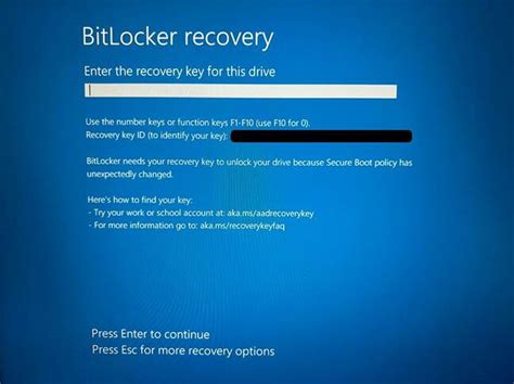 Image result for BitLocker Recovery Window