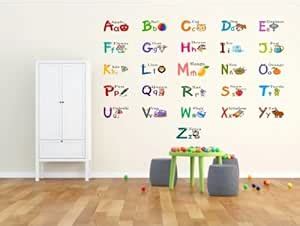 K Square:English Alphabets Wall Stickers for Kids Learning, Multicolour ...