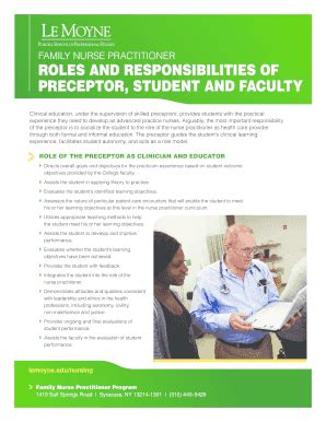 Fillable Online roles and responsibilities of preceptor, student and ...