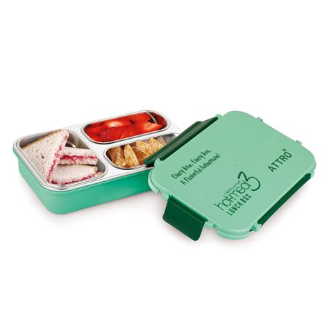 Buy ATTRO Hot-Meal 3 Insulated Lunch Box with 3 Compartment, Inner ...