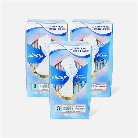 FSA Eligible Always Infinity FlexFoam Pads for Women Size 3 Extra Heavy ...