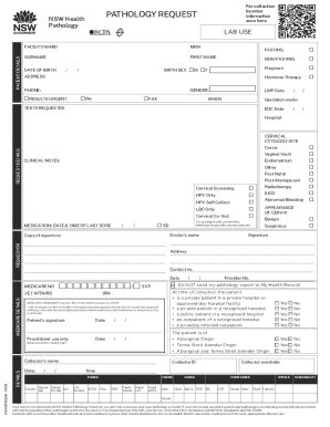 2024-2026 Form AU NSW Health Pathology Request - Blank Fillable ...