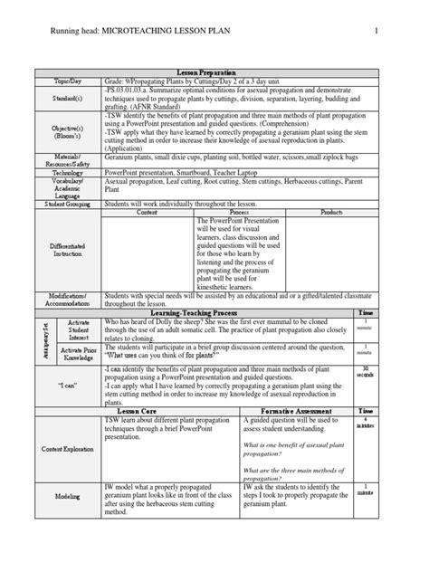 Image result for Microteaching Lesson Plan