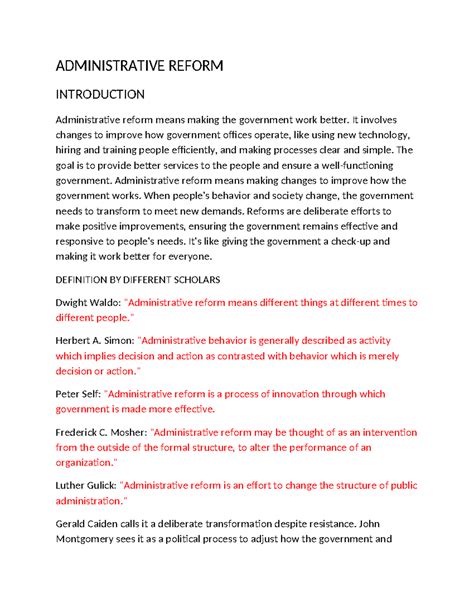 Administrative Reform - ADMINISTRATIVE REFORM INTRODUCTION ...