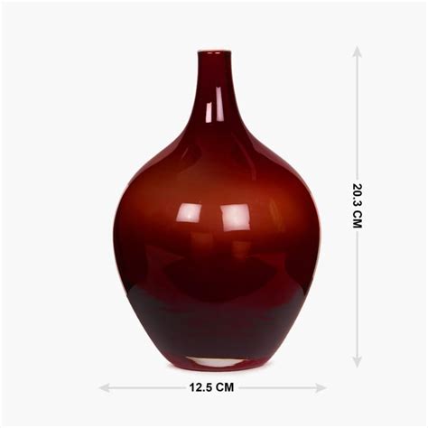 Buy Eadric Oval Single Pc. Round vase - Glass - Red from Home Centre at ...